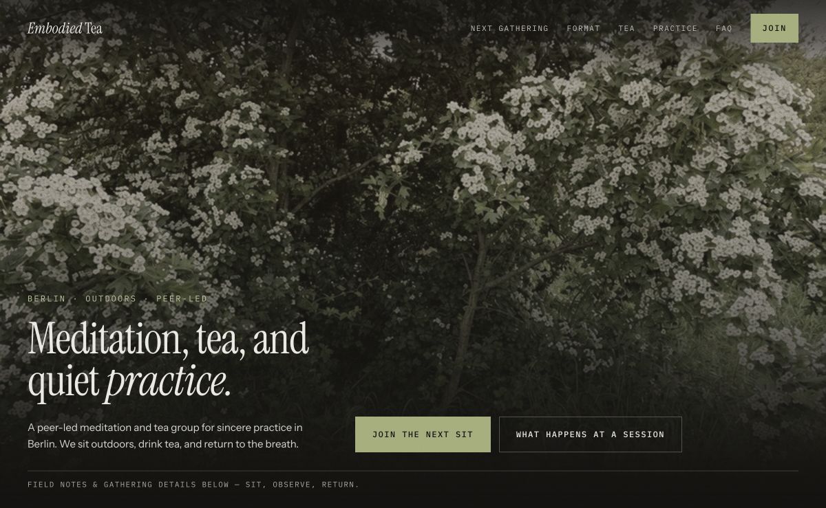 Screenshot of Embodied Tea