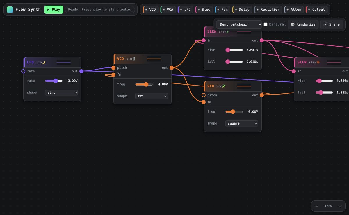 Screenshot of Flow Synth
