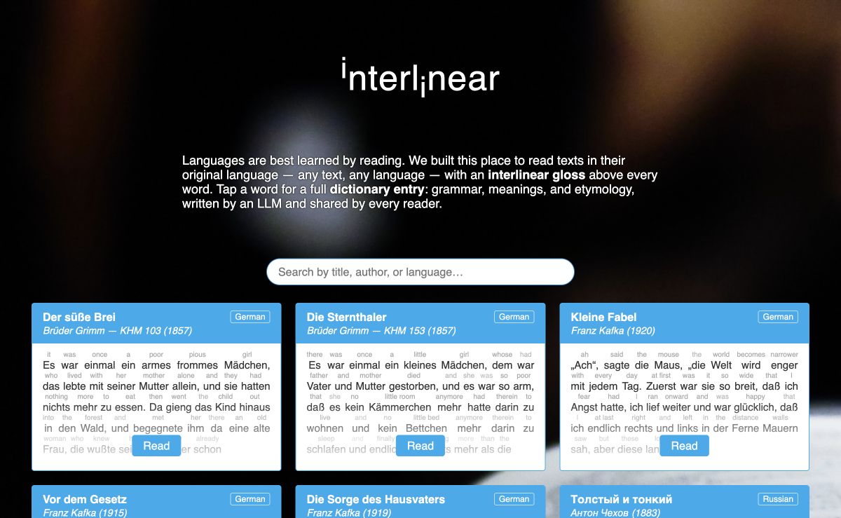 Screenshot of Interlinear